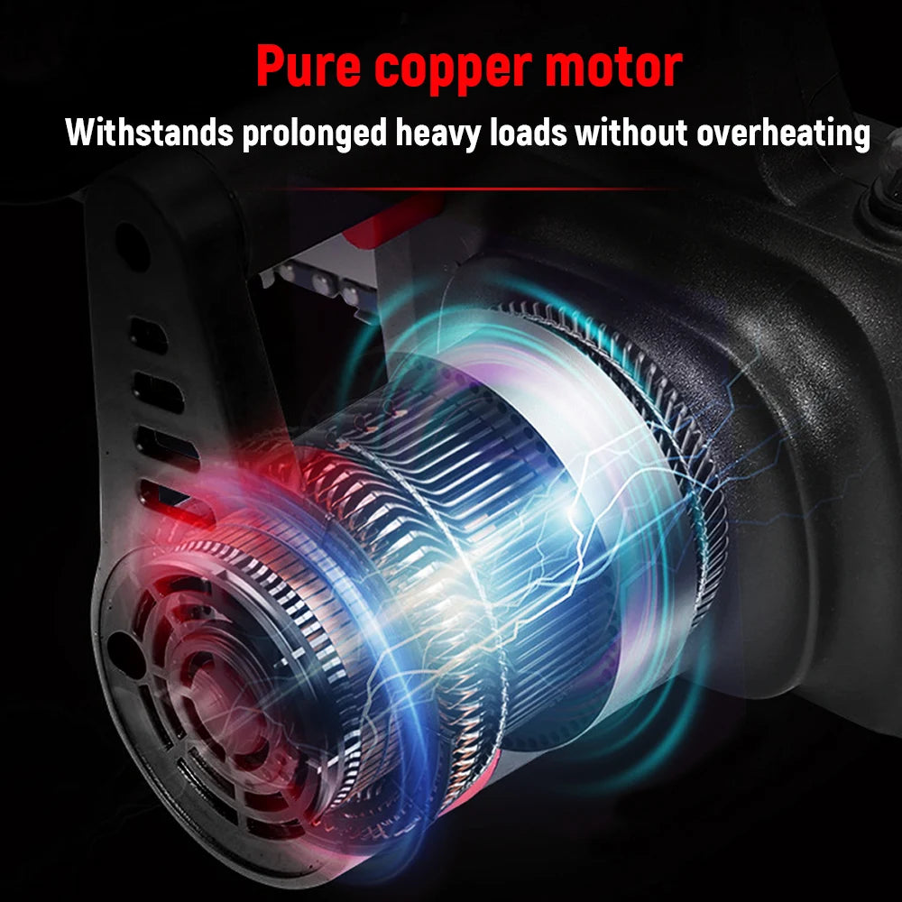 12/16 Inch Cordless Electric Chain Saw Brushless Motor 22000RPM Lithium Battery Powered For Tree Felling Woodworking Garden Tool
