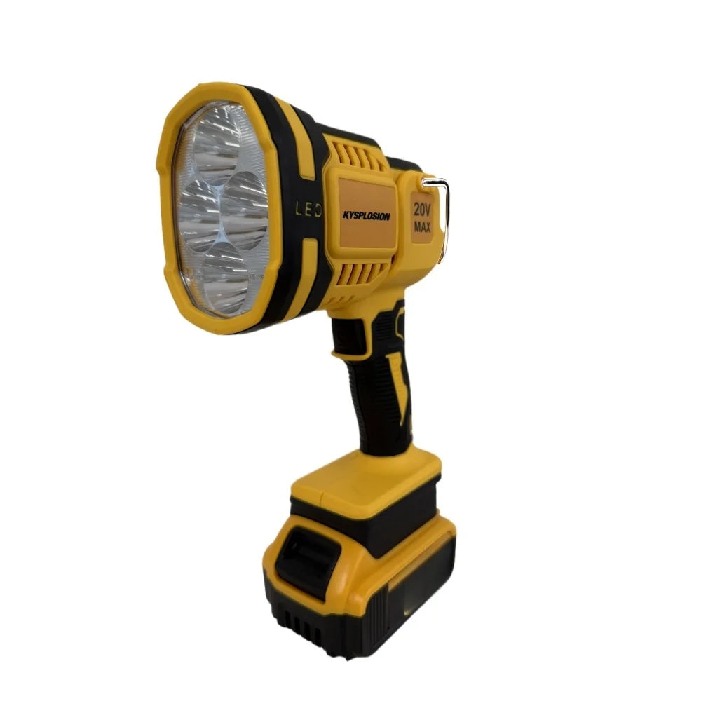 Cordless LED Work Light Handheld Spotlight with 508 Yard Distance Pivoting Head 1500 Lumens For DEWALT 20V battery