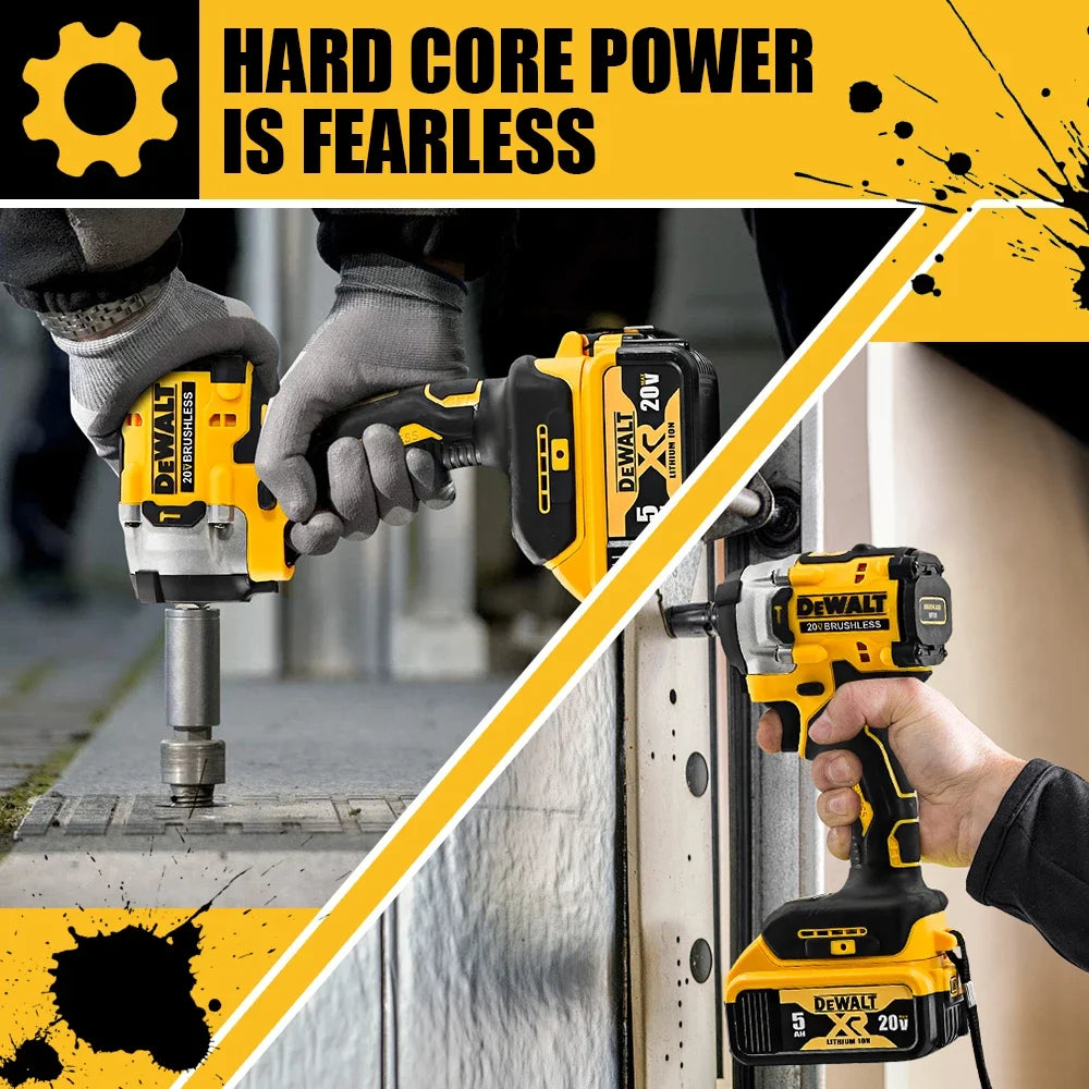Dewalt DCF921 Cordless Electric Brushless Impact Wrench High Torque LED Light Lightweight Professional Power Tool