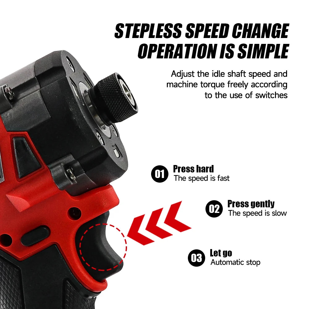 M-WALK Brushless Screwdriver For Milwaukee 18V Battery Pin 300N.M Adjustable Speed Forward Reverse Rotation Electric Screwdriver
