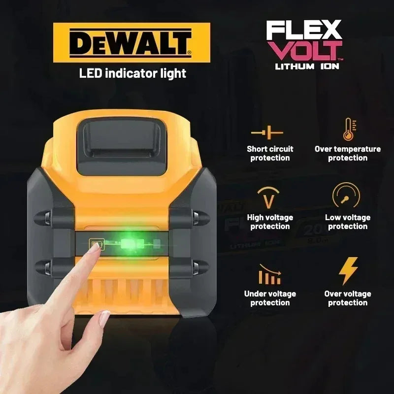 Original DeWalt 20V MAX 5Ah Battery and Charger Kit, DCB205 For Dewalt 20V Cordless Drill Impact Driver Work Light Battery