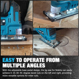 EG 3500RPM Cordless Electric Curved Saw 750W Rechargeable Electric Jig Saw Woodworking Cutting Power Tool for Makita 18V Battery
