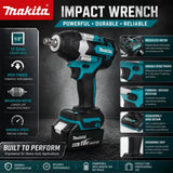 NEW 100% Makita DTW700 Brushless Electric Screwdriver, 18V Battery 6.0AH, Rechargeable Drill Driver, Woodworking Milling Center