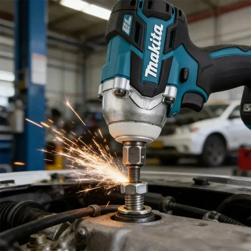 Makita 285N.m Brushless Cordless Impact Wrench, Electric Wrench High Power Shock Absorber for Auto Repair (Tool Only)