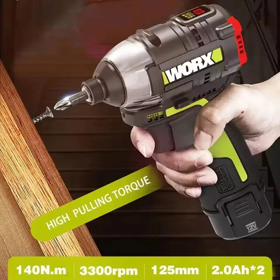 WORX WU132X WU132 Cordless Impact Screwdriver 320W 160Nm 12v 3600rpm Brushless Motor Adjust Torque Univeral Battery Power Tool