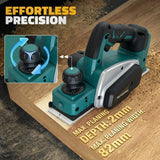 82mm Cordless Handheld Electric Planer 15000RPM Rechargeable Electric Wood Cutting DIY Furniture Tool For Makita 18V Battery