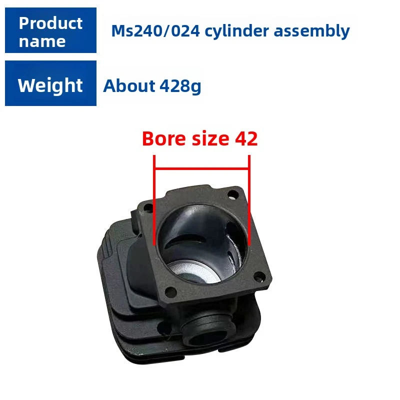 For STIHL MS240 AV024 Cylinder Piston Assembly, 42mm Complete Kit, Heavy Duty Chainsaw Spare Parts for Logging Tools