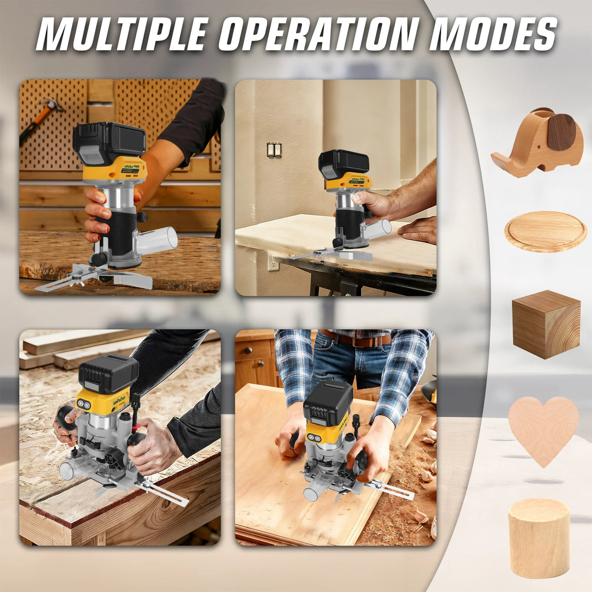 Brushless Wood Router Wood Trimmer Cordless Woodworking Slotting Milling Engraving Machine Power Tool For Dewalt 20V Battery Pin