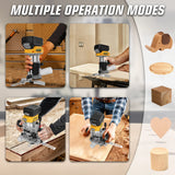 Brushless Wood Router Wood Trimmer Cordless Woodworking Slotting Milling Engraving Machine Power Tool For Dewalt 20V Battery Pin
