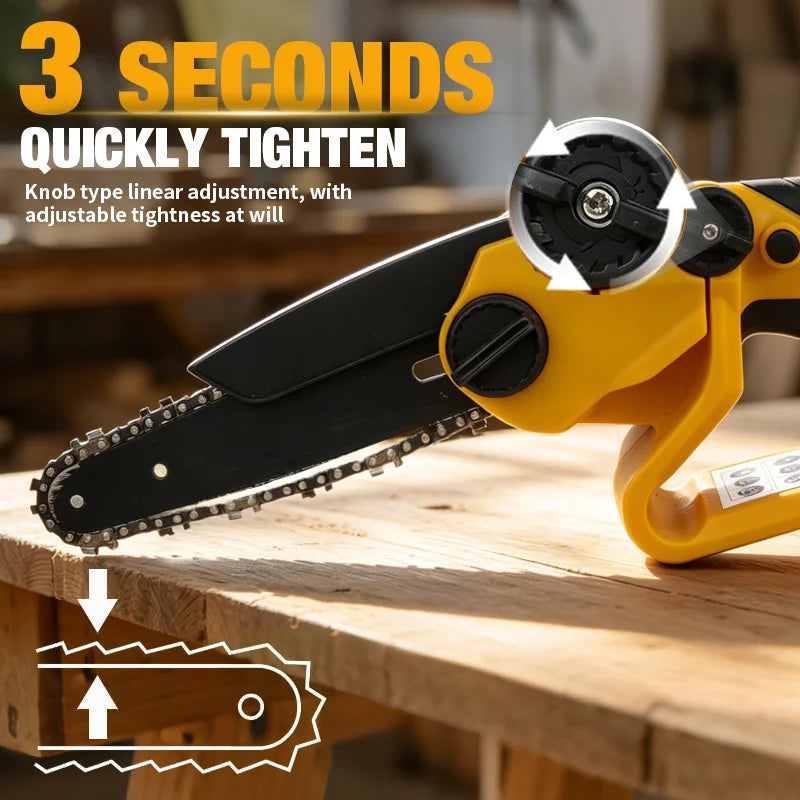Electric Goddess 6 Inch Electric Saw Brushless Cordless Chainsaw Handheld Woodworking Garden Tools For Dewalt 20V Battery Pin