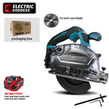 Electric Goddess 6in Brushless Cold Sawing Electric Circular Saw Cordless Metal Cutting Machine For Makita 18V Battery Pin