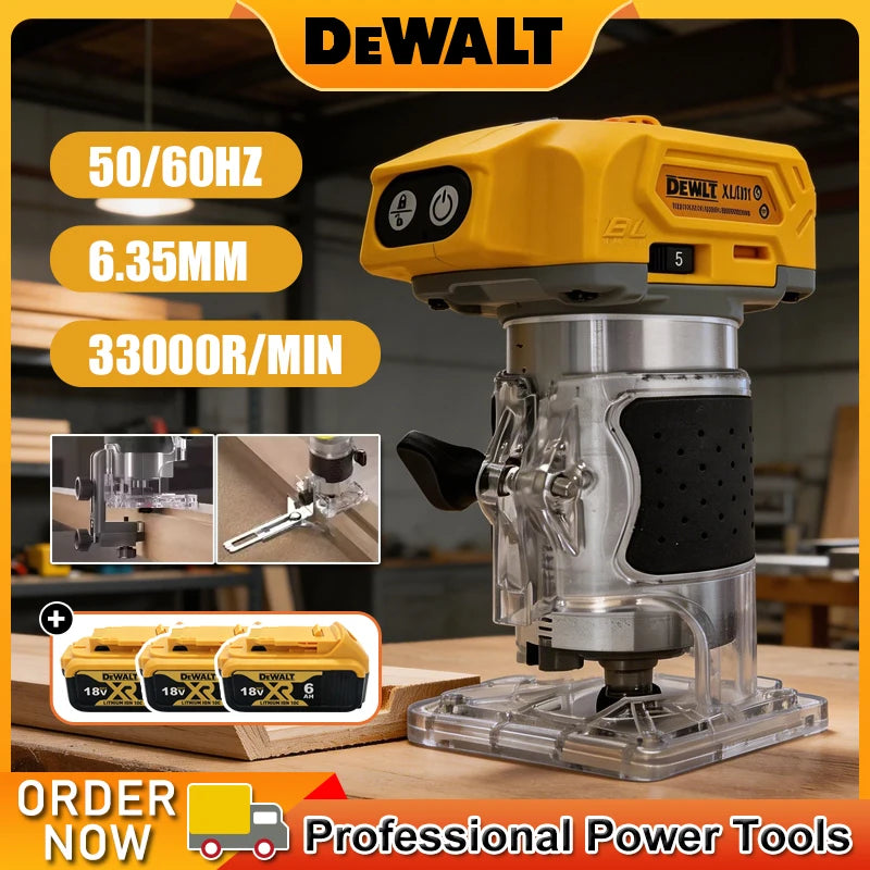 Dewalt 33000RPM Brushless Electric Trimmer Cordless Woodworking Trimming Machine Wood Router Milling Engraving Slotting Machine