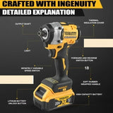 Brushless DCD921 Cordless Wrench 1/2 in Cordless Impact Wrench Variable Speed Charging Wrench DCF921 for DEWALT Battery
