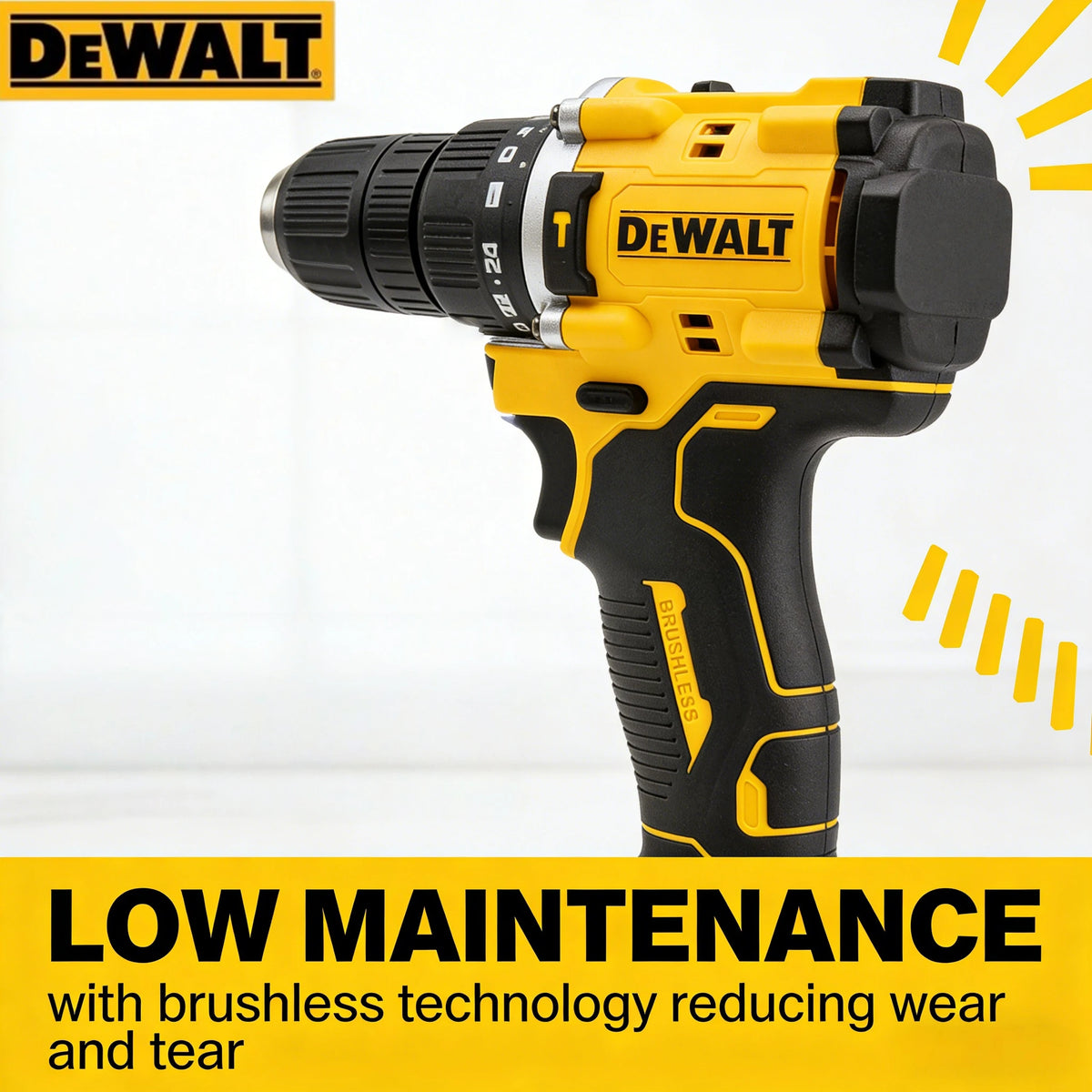 DEWALT DCD805 Cordless Drill with Brushless Motor, 20V MAX Long-Lasting Build Drill for Home Improvement & Jobsite Projects