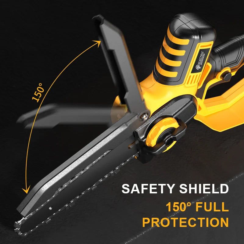 8 Inch Brushless Electric Chainsaw 5000rpm Garden Pruning Saw Woodworking Cutting 35cm Diameter for Makita 18v Battery Pin