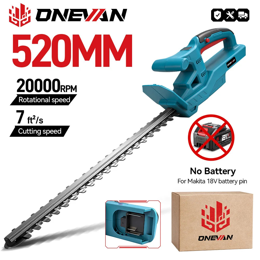 ONEVAN 3000W 6Inch Electric Hedge Trimmer Handheld Cordless Pruning Trimming Garden Lawn Mower Power Tool For Makita Battery Pin