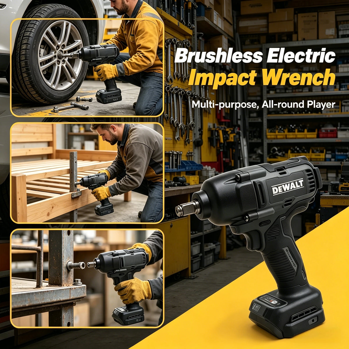 DEWALT 20V DCF99M Brushless Impact Wrench, 1/2 Inch Drive High Torque Cordless Power Tool for Automotive and Construction Work
