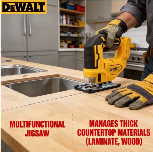Dewalt 2700RPM Brushless Curve Saw, 20V Cordless Electric Jig Saw, Portable Multifunction Adjustable Woodworking Power Tool