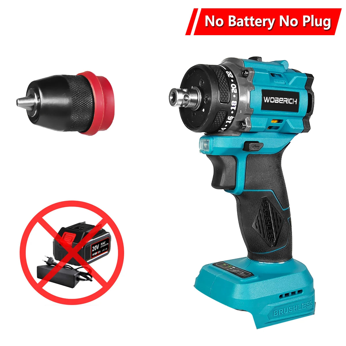 2 IN1 /5 IN 1Cordless Electric Drill Brushless Screwdriver Rechargeable Driver Handheld Power Tool(No battery)For Makita 18V Pin