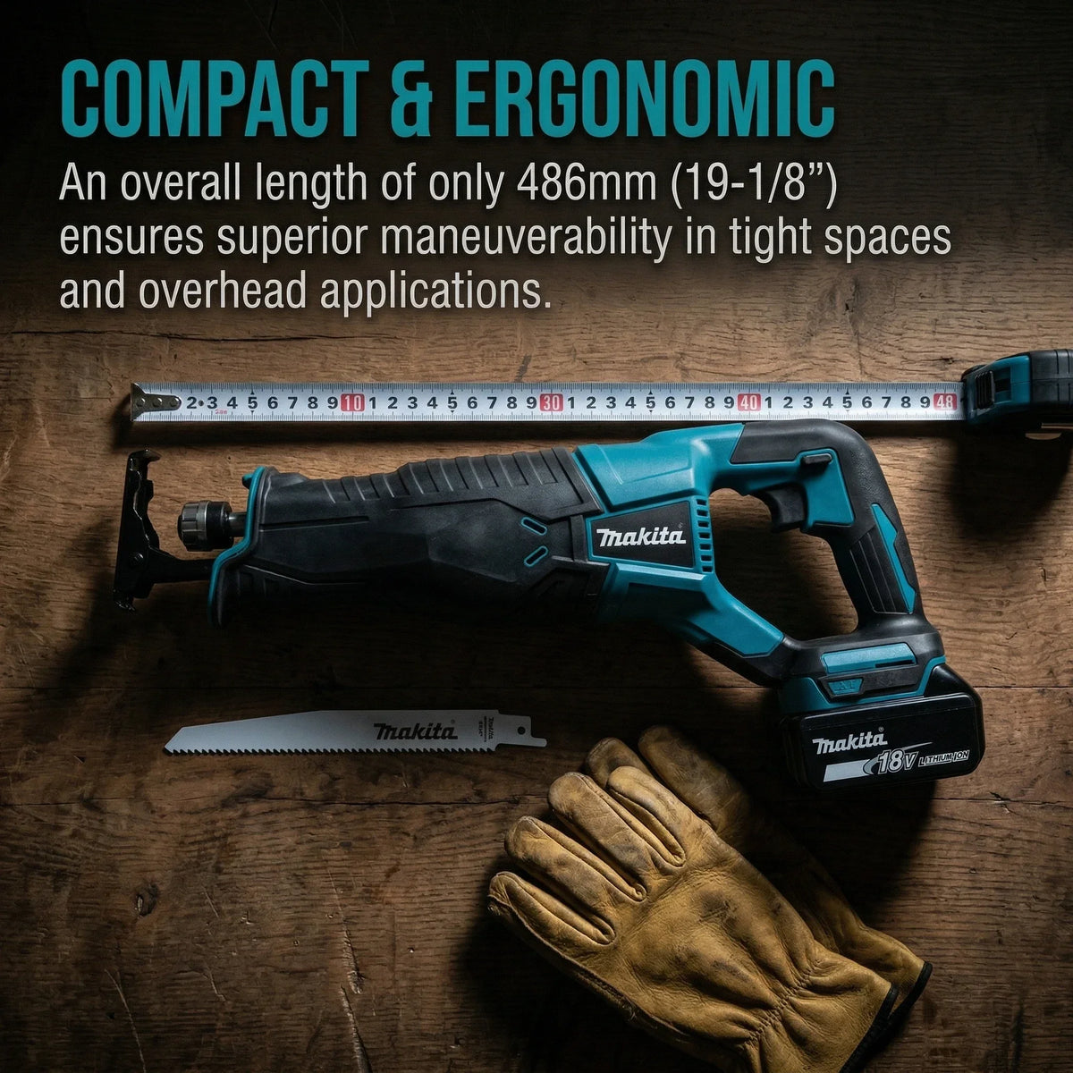Makita 18V LXT Brushless Cordless Reciprocating Saw 4 Blades Included For Outdoor Repair Wood Metal PVC Cutting