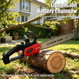 12/16 Inch Cordless Electric Chain Saw Brushless Motor 22000RPM Lithium Battery Powered For Tree Felling Woodworking Garden Tool