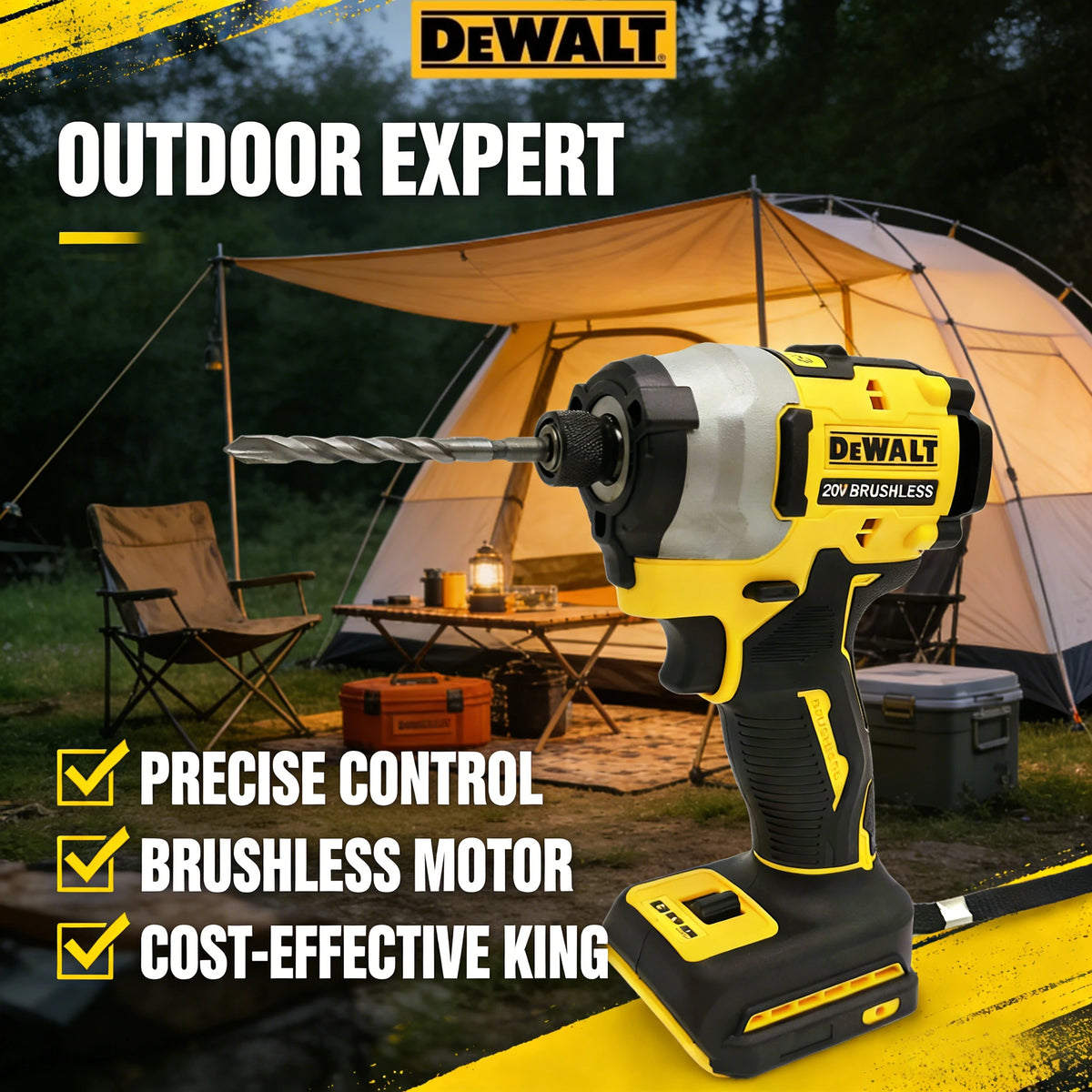 DEWALT DCFNEW850 20V Brushless Cordless Impact Driver, High Torque Rechargeable Handheld Electric Screwdriver Power Tool