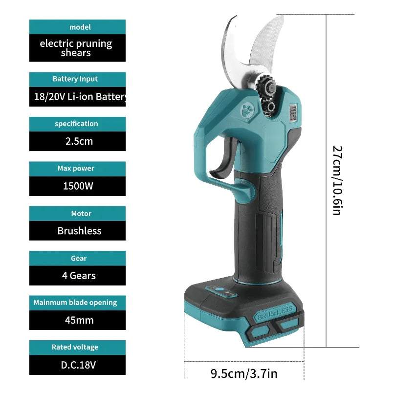 2026 new 45MM Cordless Brushless Electric Pruning Shear Tree Bonsai Pruner Branches Cutter Power Tool For Makita 18V Battery
