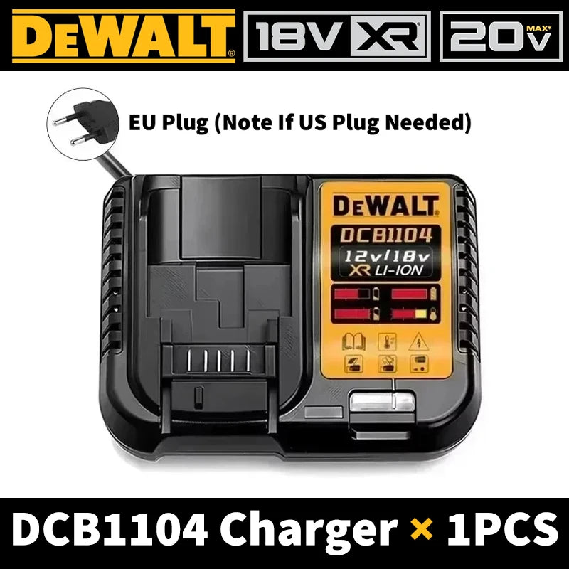 100% Dewalt Original Battery 20V 6AH Battery Replacement DCB200 DCB184 DCB182 DCB206 DCD887 DCD805 DCF860 Power Tool Battery