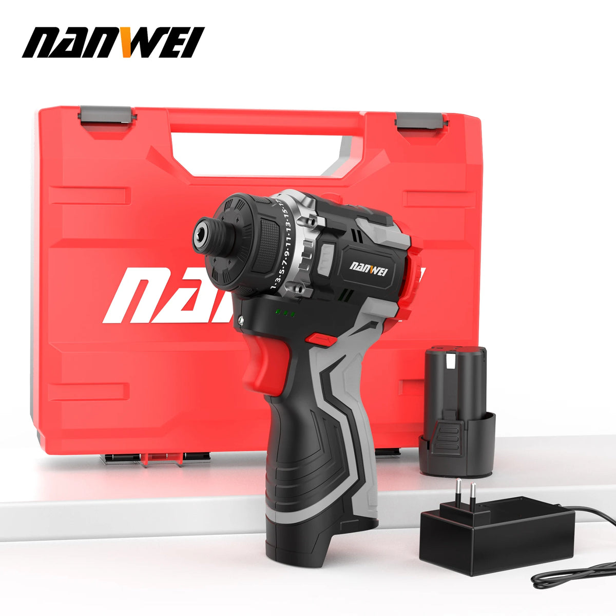 NANWEI 16.8V Lithium-ion Cordless Drill Handheld Universal Brushless Double Speed Driver Cordless Screwdriver