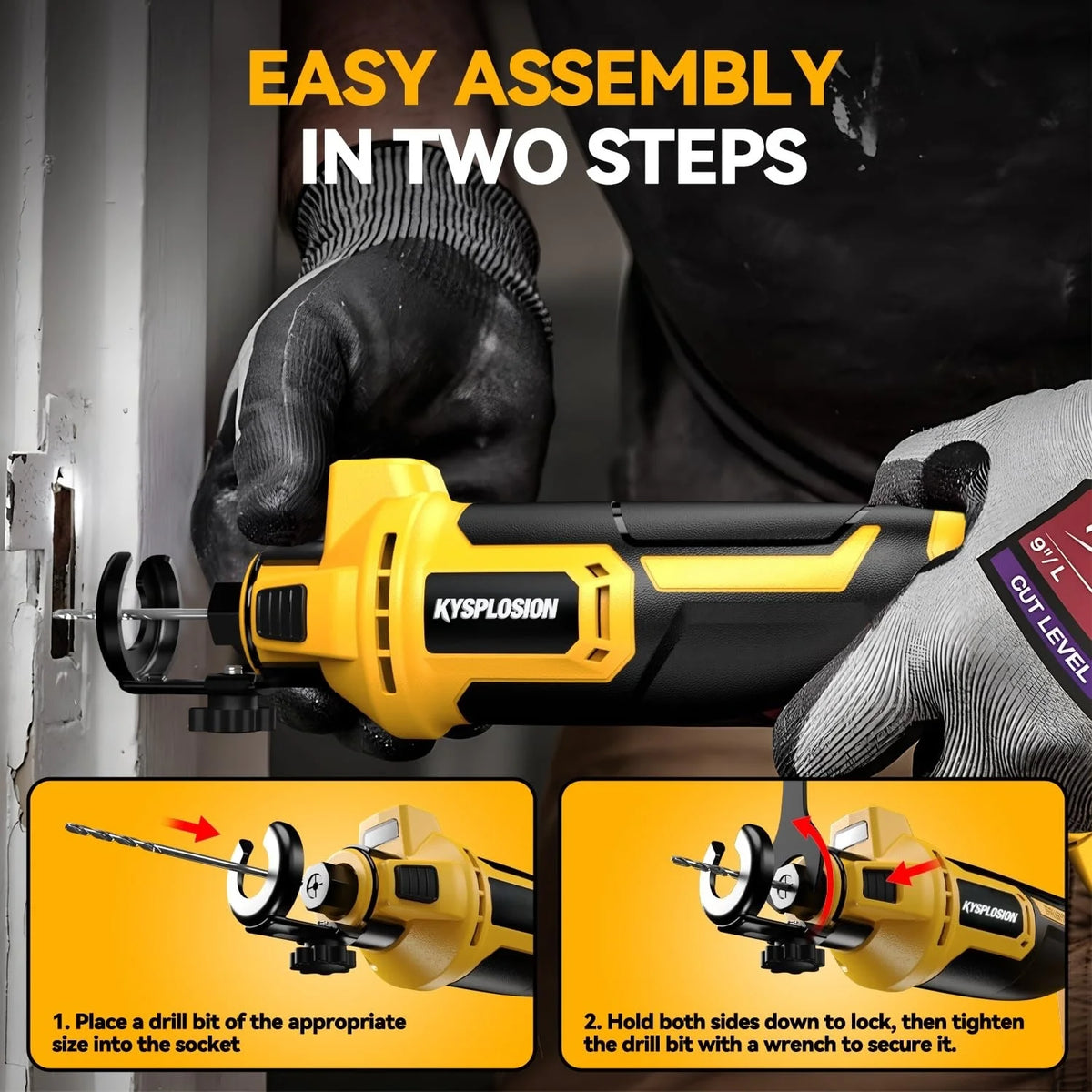 For Dewalt 20V Battery (No Battery) Cordless Brushless Rotary Saw 3 Speed Adjustable 30000RPM Drywall Cut-Out Tool