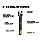 TOUGHBUILT TB-H3-70-08/TB-H3-70-10 8"/10" Adjustable Wrench Hand Tools