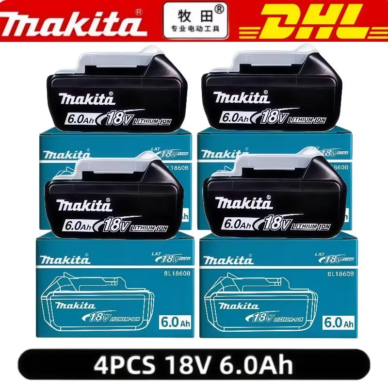 6Ah 100% Original Makita 18V Battery BL1860B Rechargeable Lithium-Ion Battery for Makita 18V Power Tools Replace the Battery.