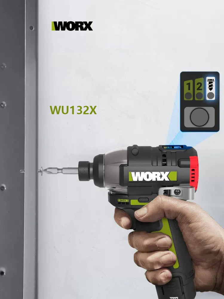 Worx WU132X WU132 Cordless Impact Screwdriver 320W 160Nm 12v 3600rpm Brushless Motor Adjust Torque Univeral Battery Power Tool