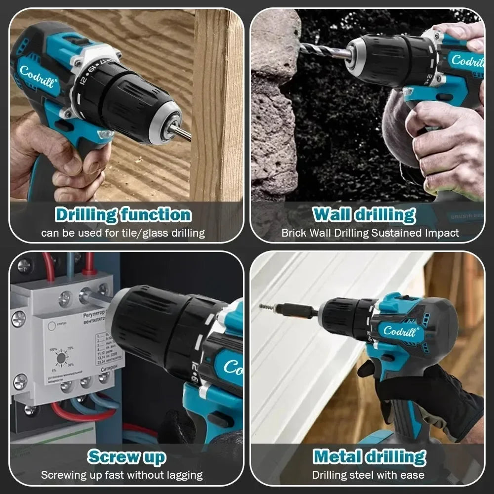 Makita 100%Original DDF487 Cordless Driver Drill 18V Brushless Electric Impact Screwdriver Rechargeable Power Tool