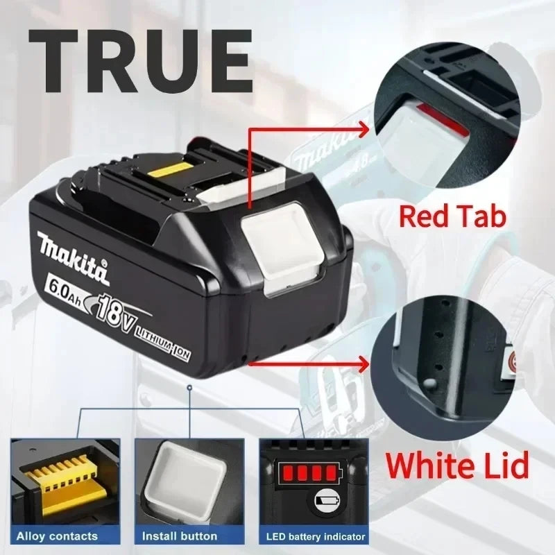 Makita Original Genuine High Capacity Long Battery Life, Powerful, Durable for Construction and Home Use Power Tool Battery