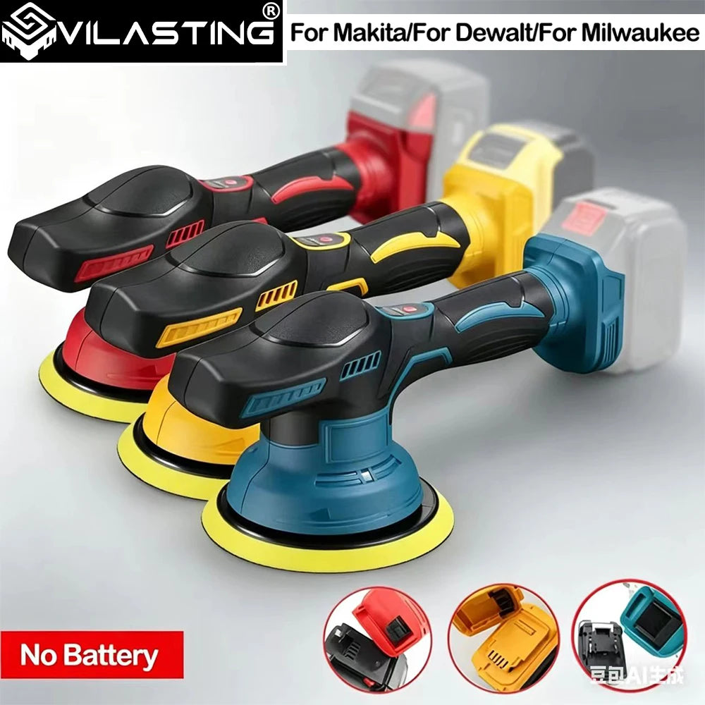 Cordless Car Polisher 8 Gears Adjustable Auto Electric Waxing Sanding Sealing Glaze Tool Fit Dewalt/Milwaukee/makita 20V Battery