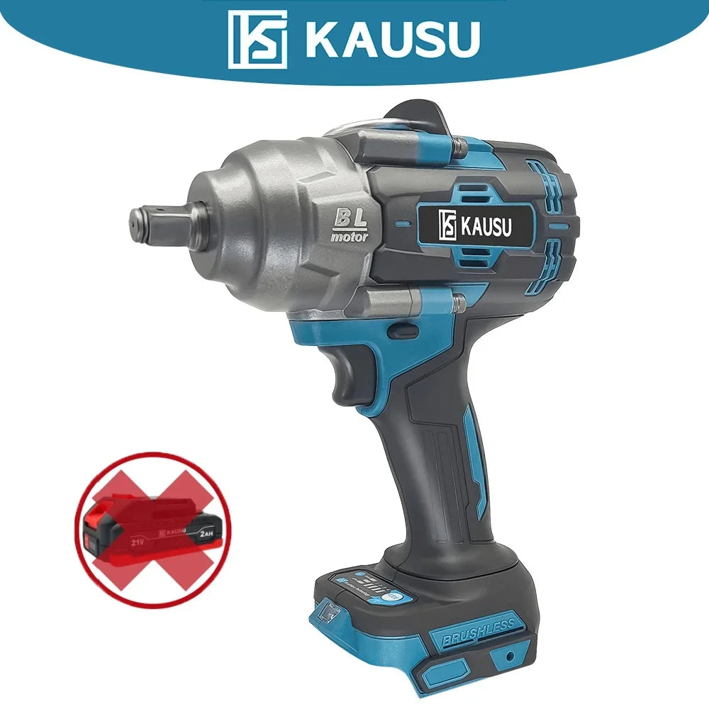 KAUSU 1/2 Inch Electric Impact Wrench Brushless Max 2500N.m Cordless Rechargable Wrench Power Tool For Makita 18V Battery
