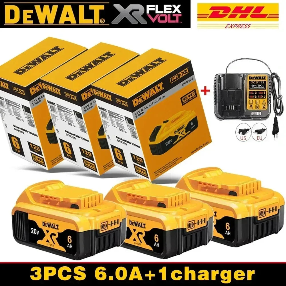 100% Original DeWALT 20V/60V 9.0Ah Power Tool Battery DCB206 DCB205 DCB200 DCF887 DCG405 DCD791 DCF922 DCF850 DCD805 Tool Batter