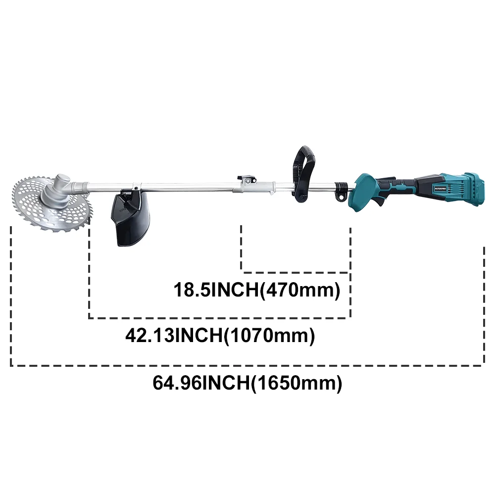 Brushless 9 Inch Cordless Lawn Mower Portable Adjustable Length Electric Grass Trimmer Cutter For Makita 18V Battery(No Battery)