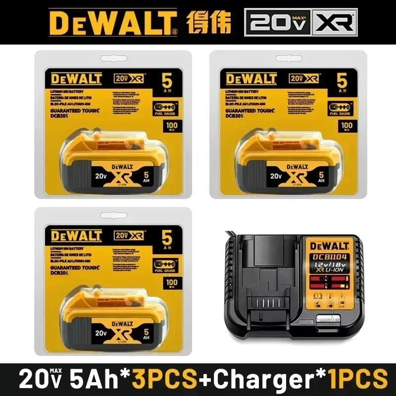 100% Genuine Dewalt 20V Battery, 2AH 5AH 6AH Rechargeable Lithium Ion Battery, Dewalt DCB200 Power Tool Replacement Battery