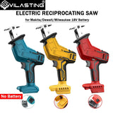 VILASTING Electric Reciprocating Saw Horse Knife Small Handheld Outdoor Cutting Saw For Makita/Dewalt/Milwaukee 18V Battery Pin