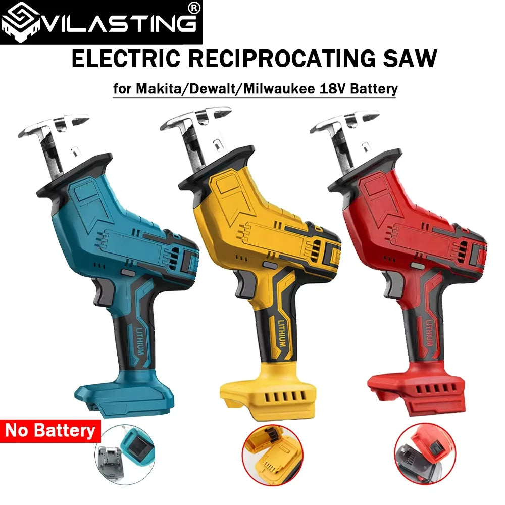 VILASTING Electric Reciprocating Saw Horse Knife Small Handheld Outdoor Cutting Saw For Makita/Dewalt/Milwaukee 18V Battery Pin