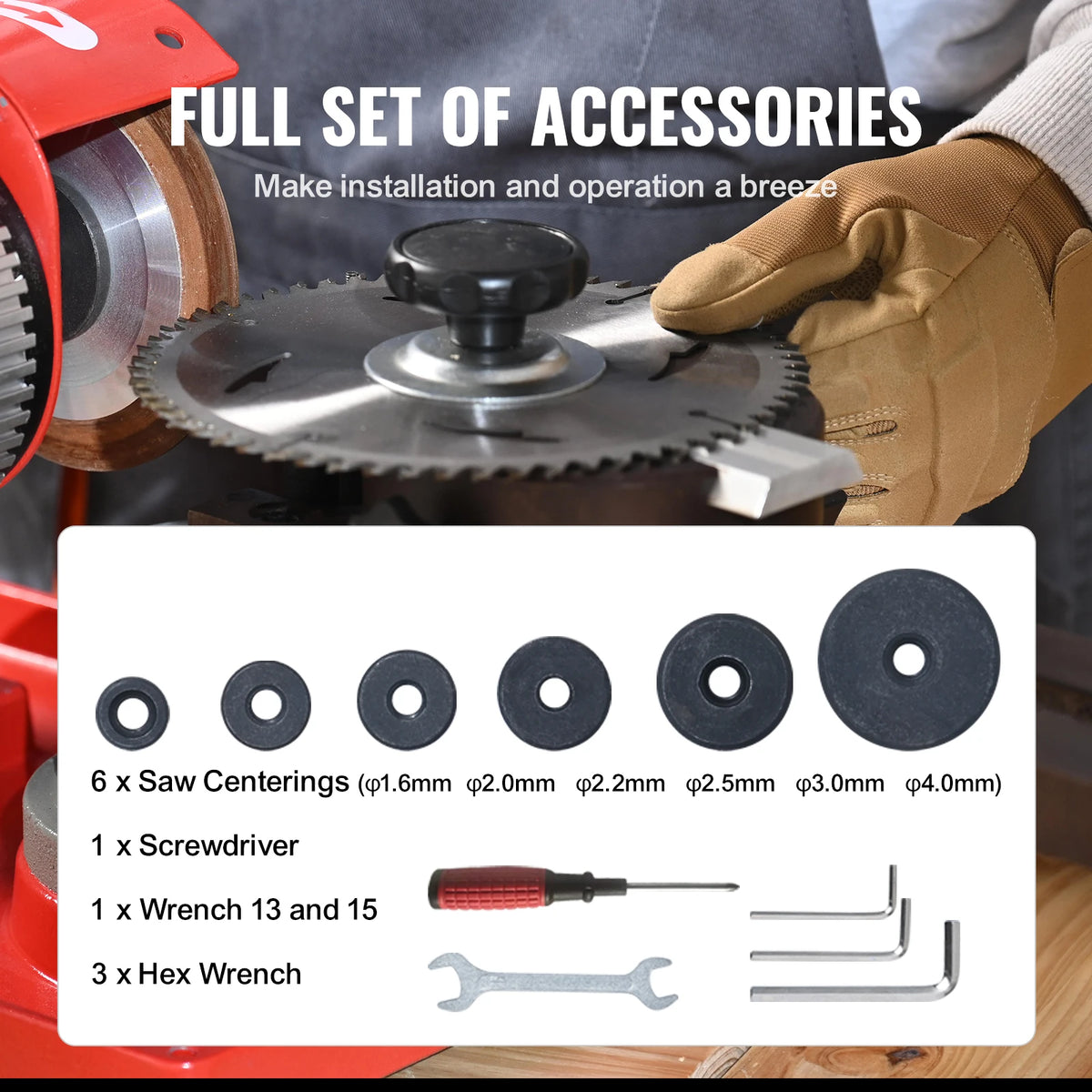 SucceBuy Circular Saw Blade Sharpener 370W Sharpening Machine 3600RPM Saw Blade 5Inch Wheel Rotary Mill Polisher for Carbide
