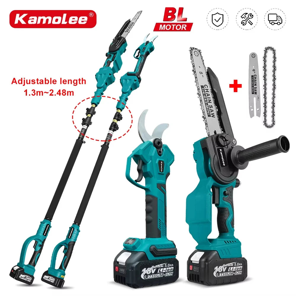 Kamolee 50mm Brushless Cordless Electric scissors Pruner pruning Shears Efficient Fruit Tree Bonsai Pruning Branche Cutter