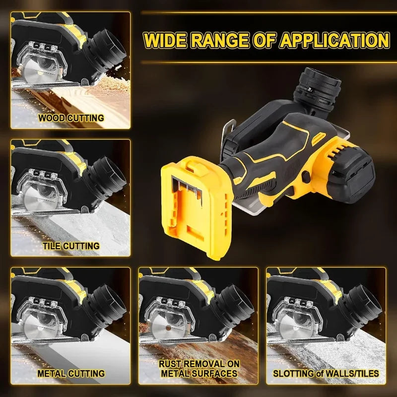 Fit for DeWALT 20V Battery Cordless Angle Grinder 3 Inch Handle CUT OFF Electirc Cutting Mini Circular Saw Machine Power Tools