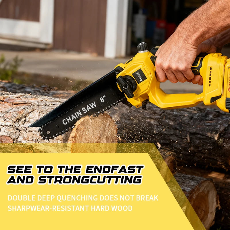 Electric Goddess 8in 6m/s Brushless Electric Chain Saw 600W Cordless Woodwork Cutting Garden Saw For 20V Dewalt Battery ﻿Pin ﻿ ﻿