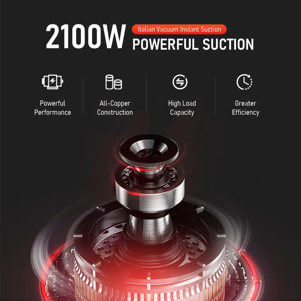 Tungfull 2100W Wall-Mounted Vacuum Cleaner 4S Shop Dust Cleaner Automotive Detailing Vacuum for Auto Beauty Shops Car Wash