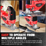 Electric Goddess Cordless Electric Jig Saw Portable Multi-Function Saw Vertical Wood Power Tool For Milwaukee 20V Battery Pin