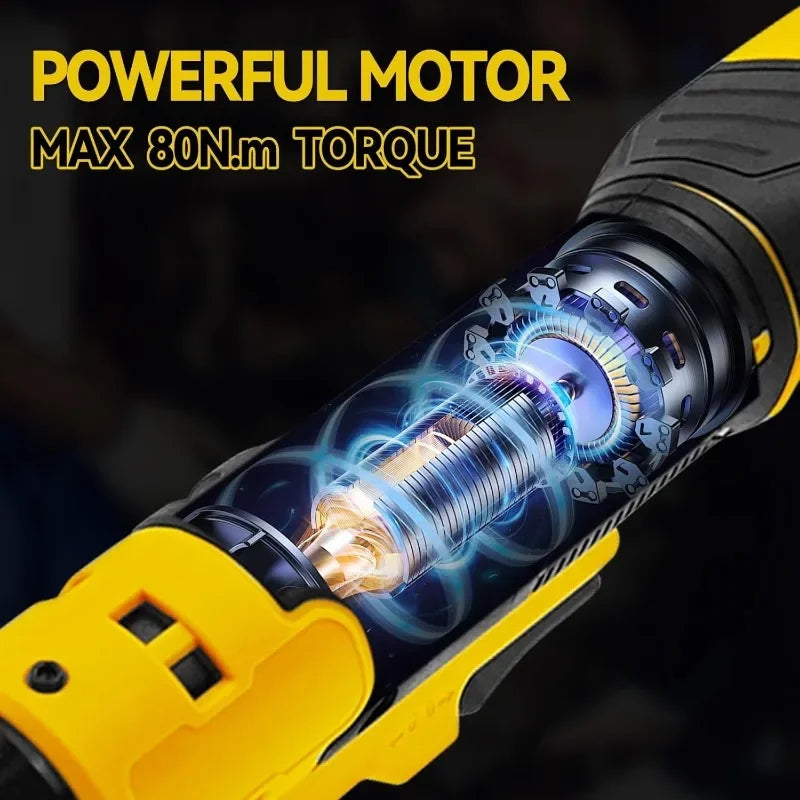 Cordless Ratchet Wrench Upgraded Extended Head Removal Screw Nut 220N.m 3/8" Electric Driver Power Tools for Dewalt 20V Battery
