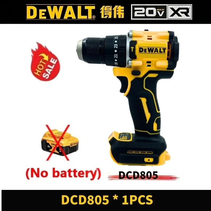 DEWALT DCD805 20V Power Tools, Brushless Impact Drill Cordless Electric Screwdriver, Optional 2Ah 6Ah Lithium